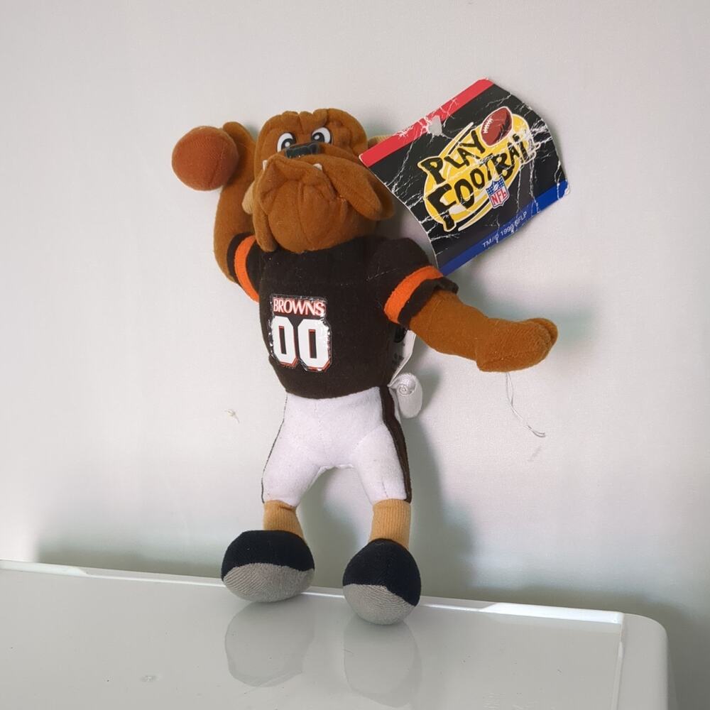 Vintage 1999 Cleveland Browns Dawg Pound Plush Dog Burger King Promo Display